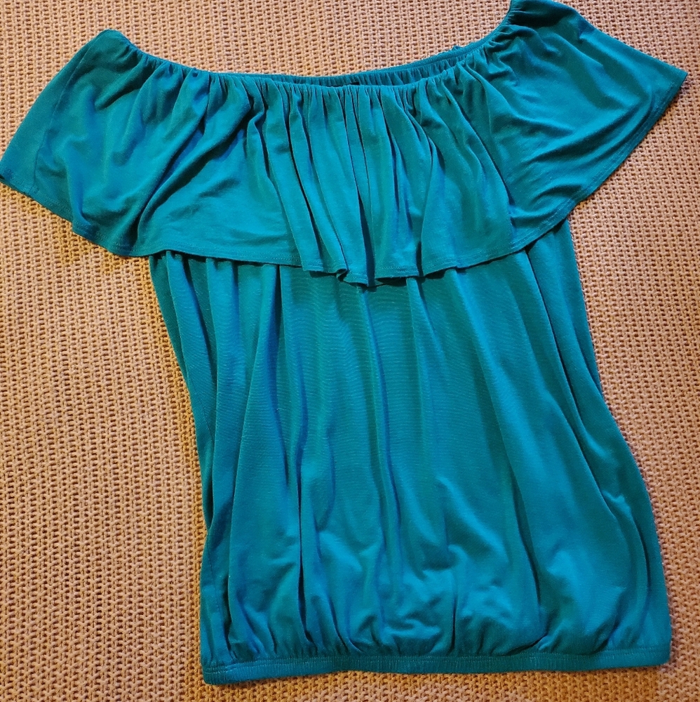 Blue Off the Shoulder Top